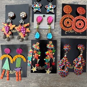 90’s Multicolor Statement Earrings - Assorted Gem & Sequin Styles Vintage